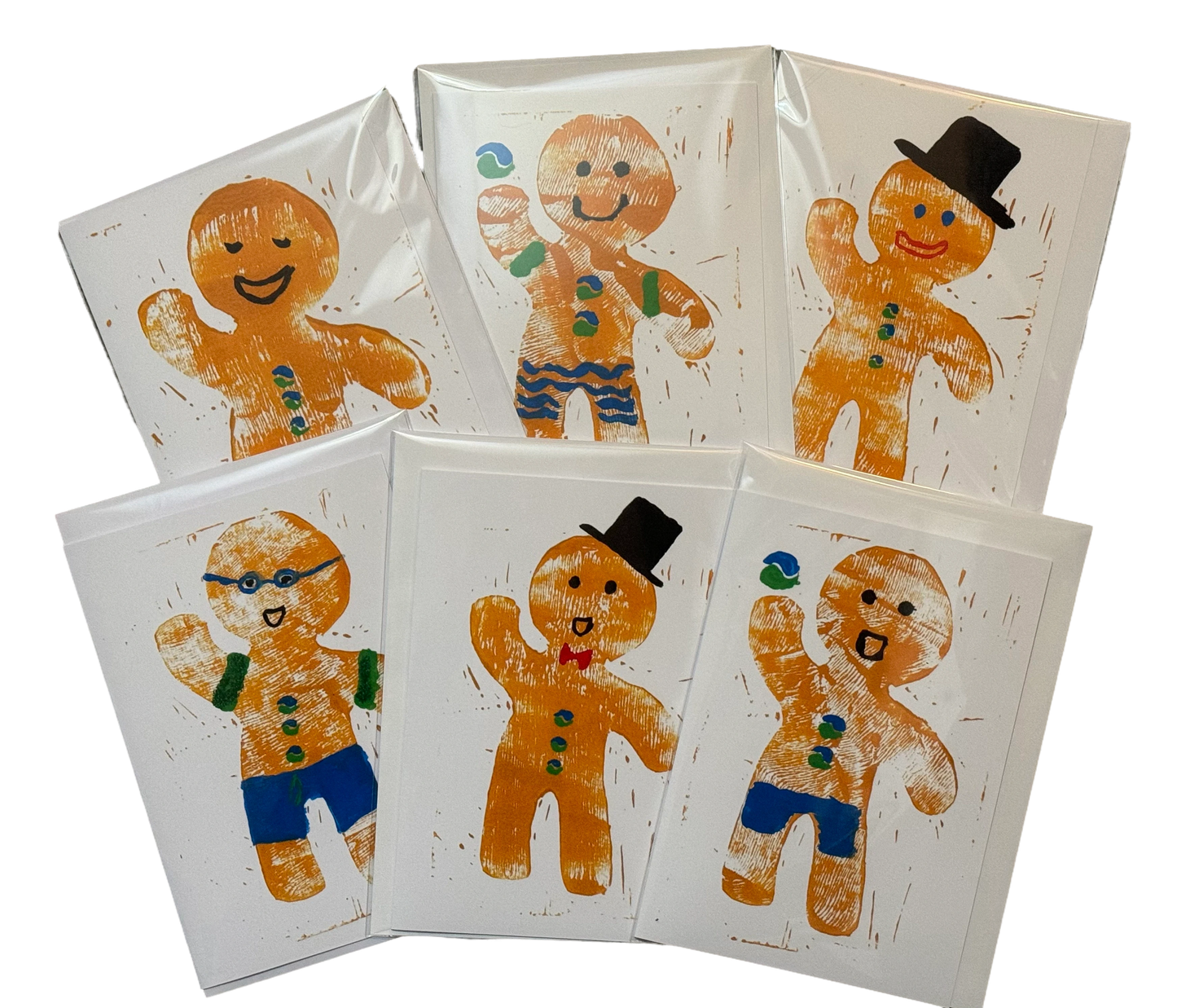 Festive Frolic: SwimTayka's Gingerbread Cheer - pack of 6 cards