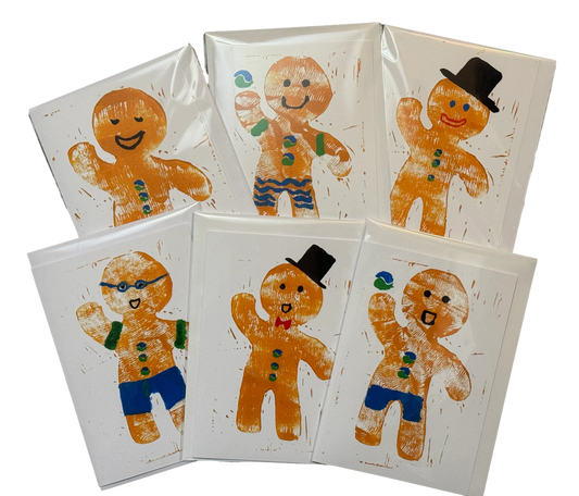 Festive Frolic: SwimTayka's Gingerbread Cheer - pack of 6 cards