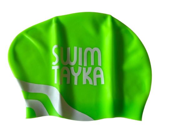 SwimTayka XL Long Hair Silicone Swim Cap (Neon Green)