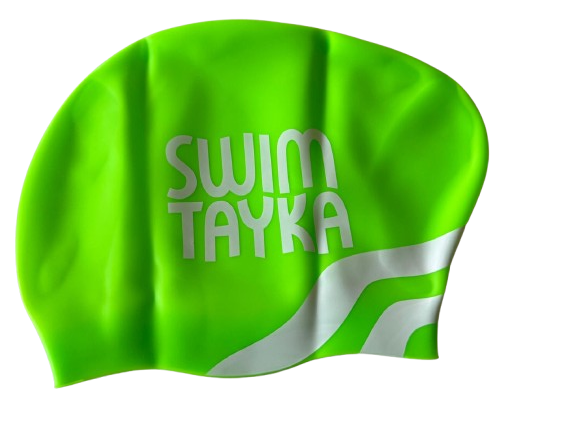 SwimTayka XL Long Hair Silicone Swim Cap (Neon Green)