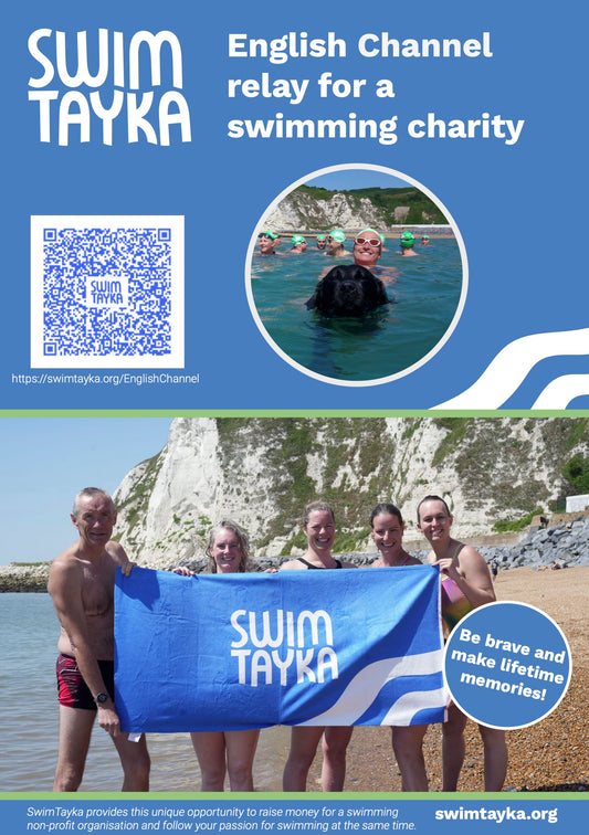 A5 flyer - English Channel relay for a swimming charity