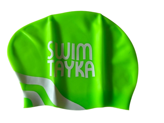 SwimTayka XL Long Hair Silicone Swim Cap (Neon Green)